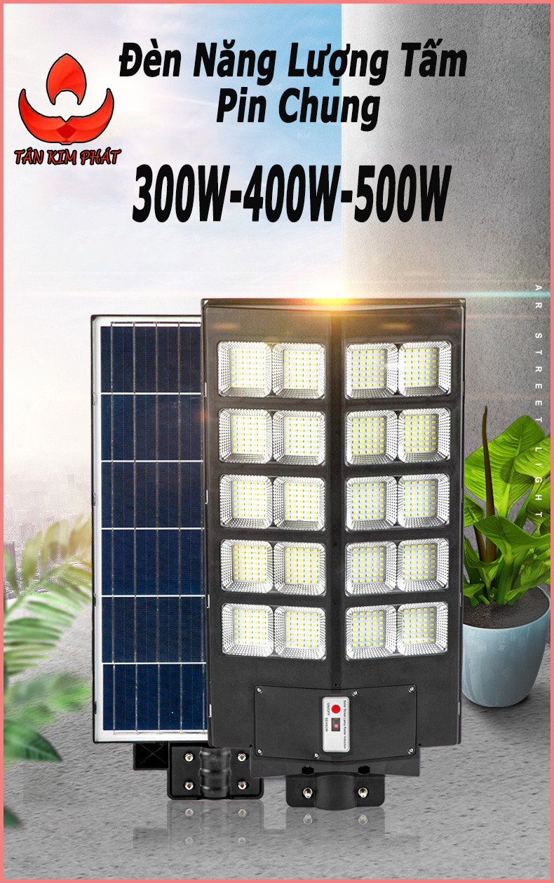 (Hàng Mới) Đèn đường năng lượng mặt trời một thể 300W/400W/500W