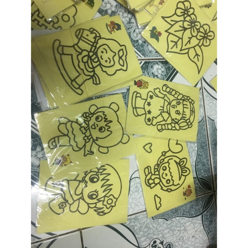 Tranh cát cho bé combo 5 tranh a6 cho bé mang đến không gian sáng tạo ngay tại nhà, tranh cát, tranh dán, tranh, tranh dán xốp, trang trang trí, hình dán