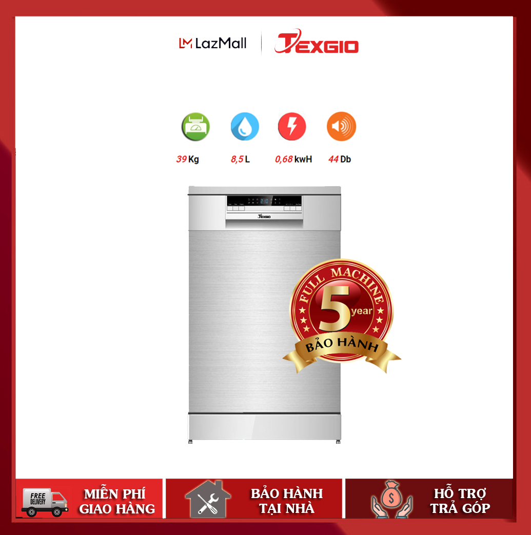 [Trả góp 0%]Máy Rửa Chén Bát 9 Bộ TEXGIO TG-W45A3A/401L - Miễn Phí Vận Chuyển - Điều Khiển Cơ Điện Tử - Bảo Hành 05 Năm - Tặng Bộ Chất Rửa