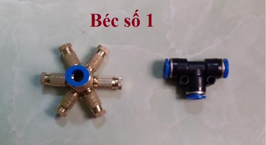 Bộ 1 đế + 6 béc phun sương làm mát  (béc số 1-2-3) TẶNG 1 cái T