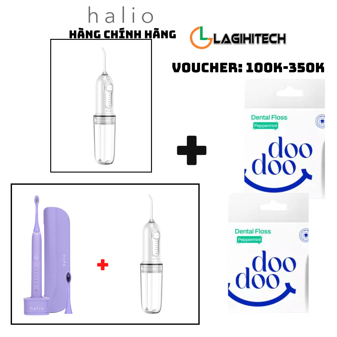 Máy Tăm Nước Cầm Tay Halio Professional Cordless Oral Irrigator - Hàng Chích Hãng