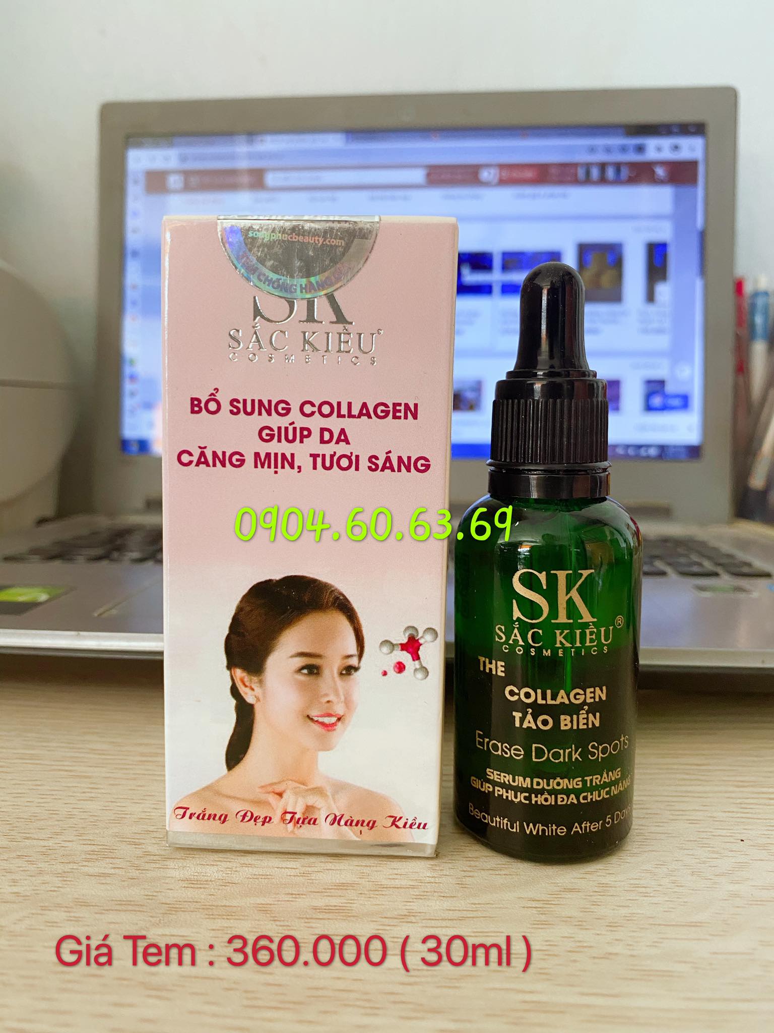 Serum Collagen Tảo Biển Dưỡng Trắng Phục Hồi Đa Chức Năng SẮC KIỀU 30ml