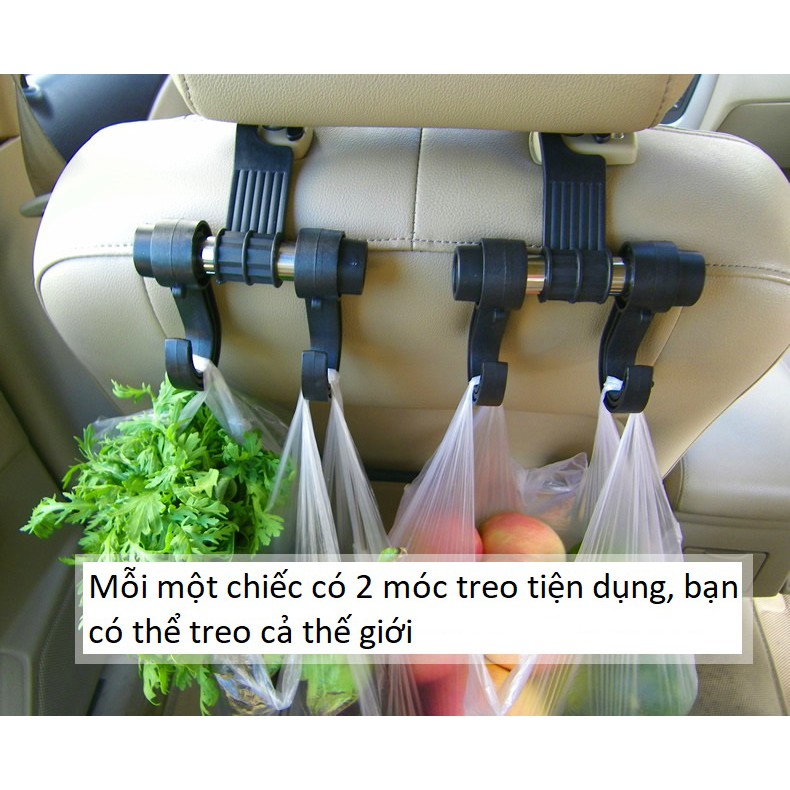 Móc treo đồ sau ghế ô tô xe hơi tiện dụng (móc đôi có 2 chỗ treo đồ) |Shopee Việt Nam