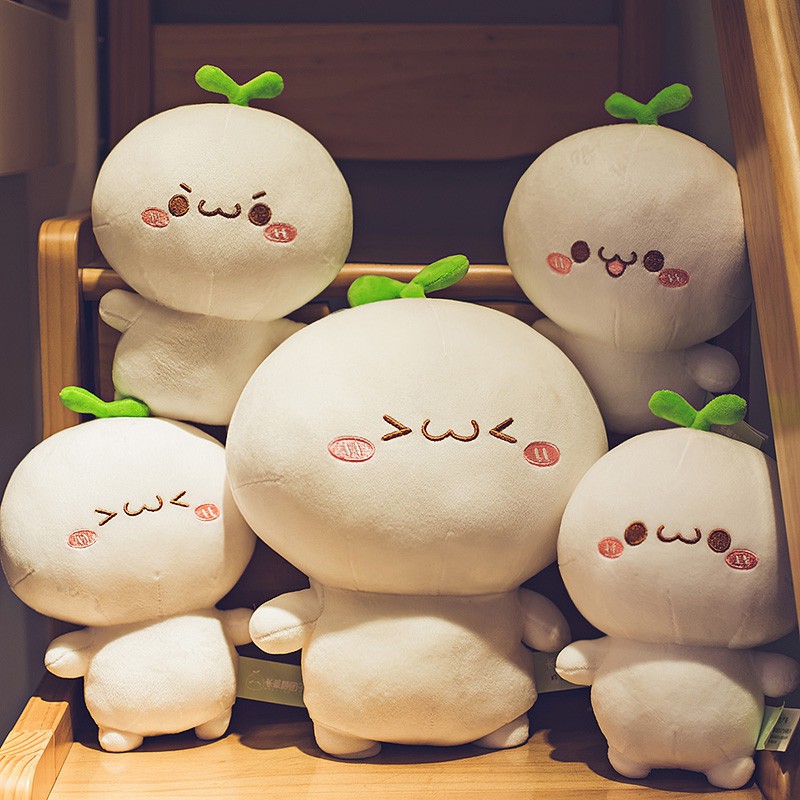 Gấu Bông Rau Mầm - Củ Cải Siêu Mềm Mịn Siêu Cute, Mầm Cây Dễ Thương Chất Nhung Co Dãn 4 Chiều Size 35cm-50cm