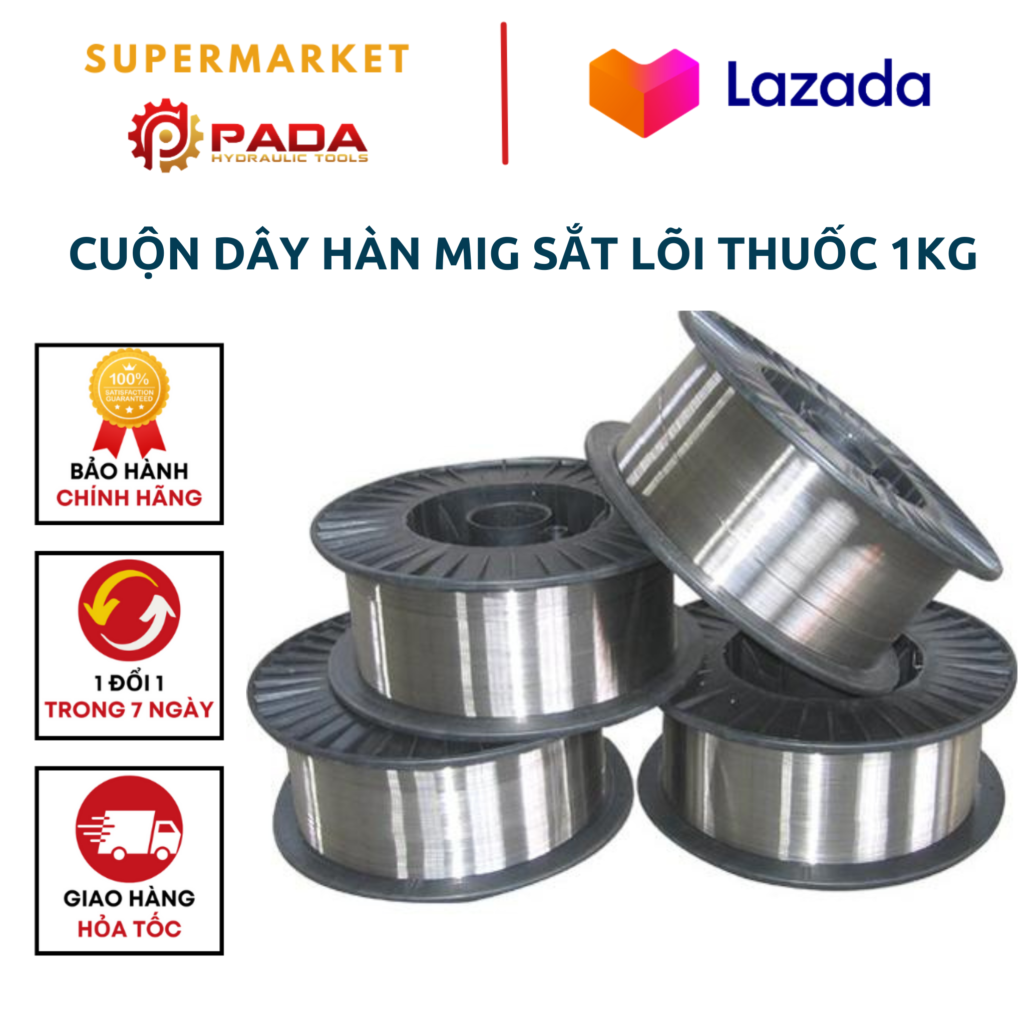 Cuộn dây hàn mig sắt lõi thuốc 1kg- dây hàn không dùng khí