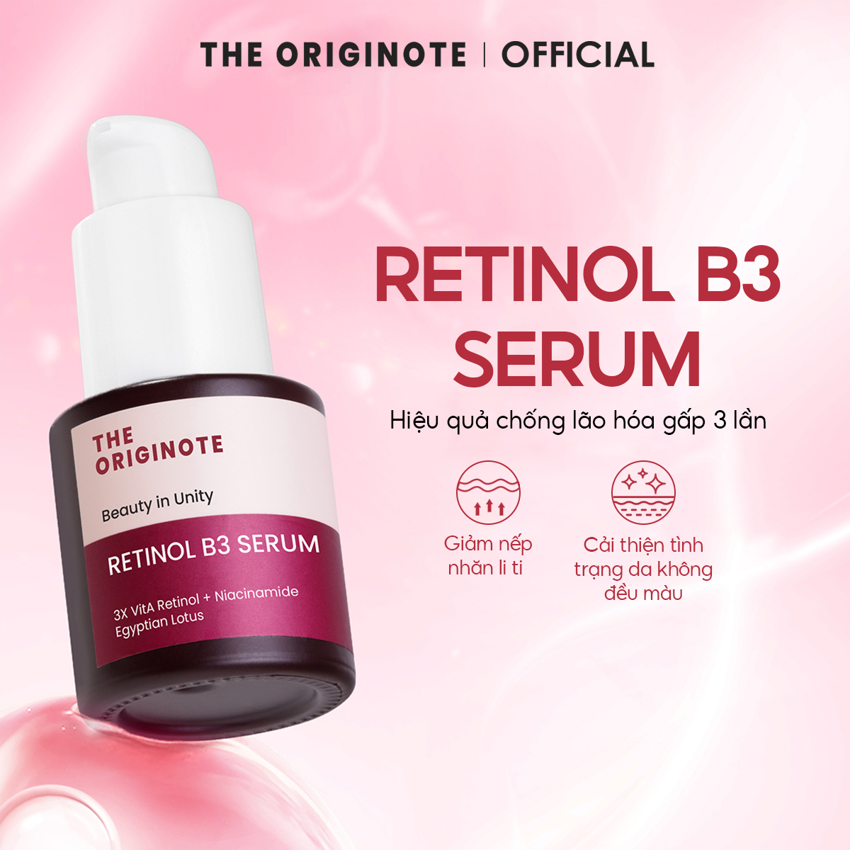 Retinol Serum The Originote dưỡng ẩm làm săn chắc làm đầy làm mịn màng đều màu da chống lão hoá tinh chất 20ml