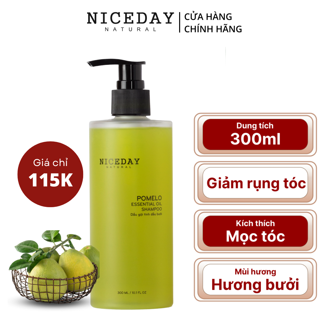 Dầu gội bưởi Niceday, dầu gội ngăn rụng tóc, kích thích mọc tóc,với hương bưởi thư giãn, giảm căng thẳng 300ml