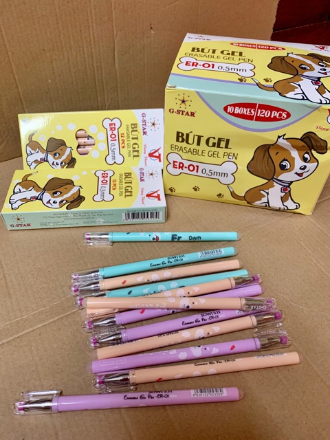 COMBO BÚT MÀU TÍM GEL XÓA ĐƯỢC G-STAR ER-01 NÉT CHỮ ĐẸP BG00002