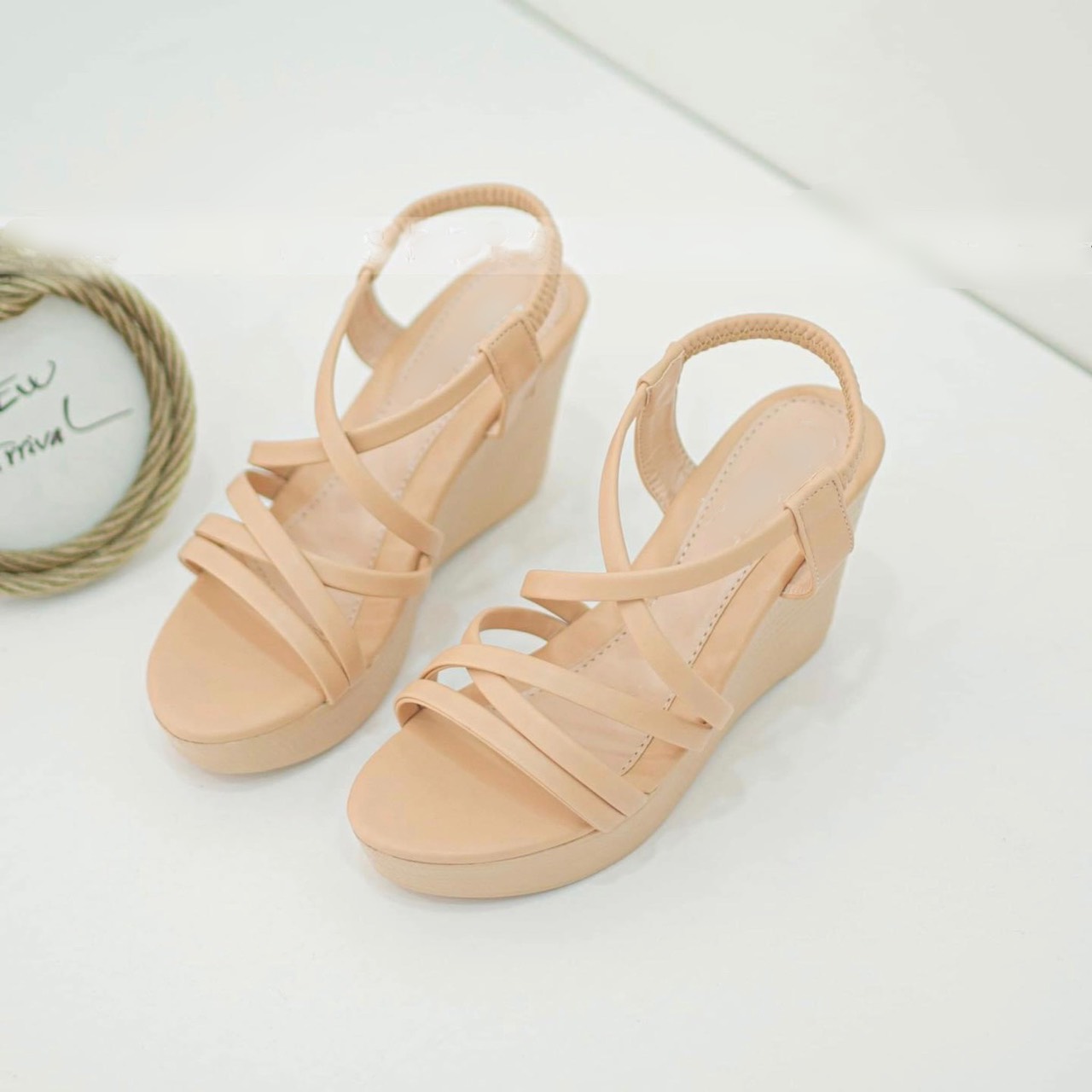 Giày đế xuồng quai thun 3 dây mảnh chéo ngang