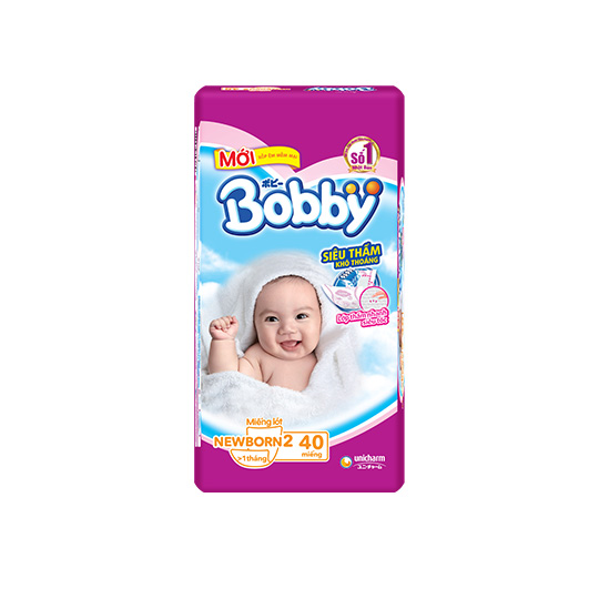 [HCM]Miếng lót bobby Newborn 2 - 40 - cho bé từ 1 đến 3 tháng tuổi