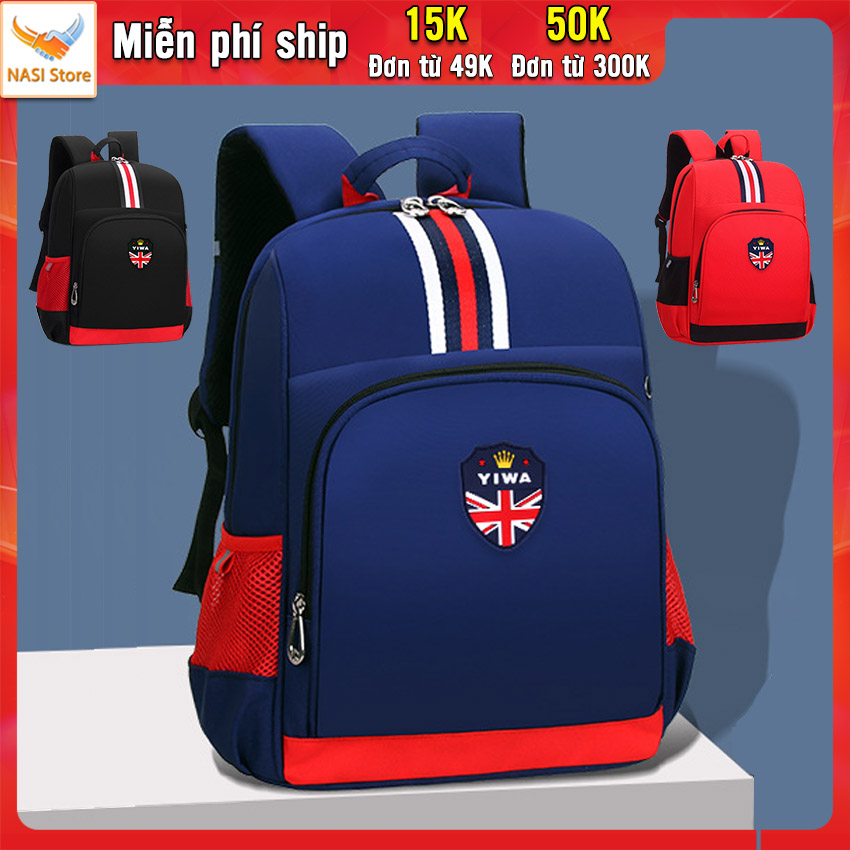 Balo học sinh B1026 NASI Store ba lô nam nữ đi học mẫu đẹp vải dày cao cấp đường may chắc chắn có miếng phản quang ba lô học sinh rộng đựng được mọi loại sách vở