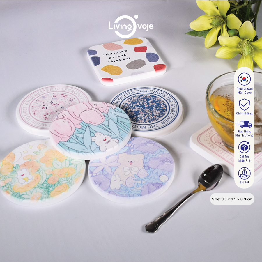 Miếng lót ly đá thấm hút nước - Công nghệ Nhật Bản
