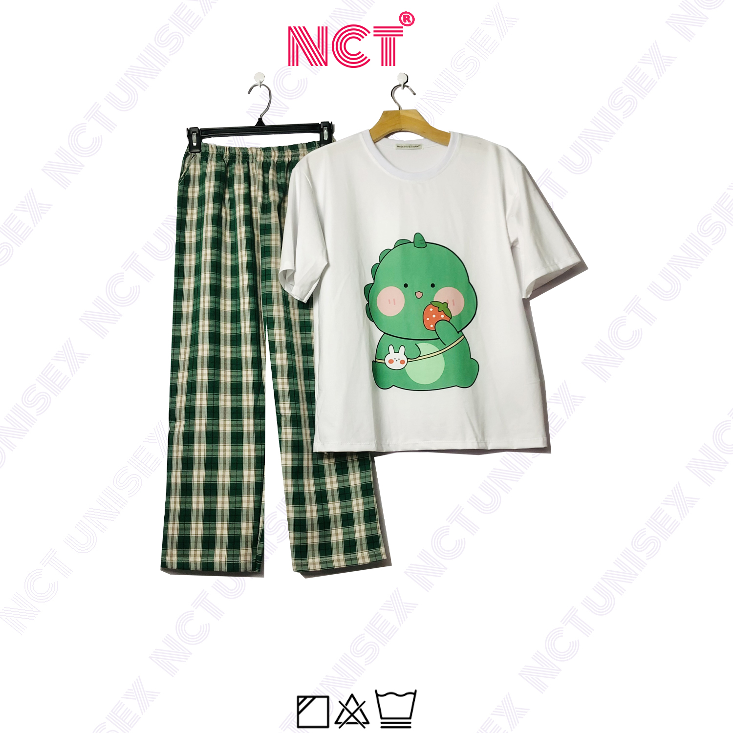 Sét đồ bộ caro kate 7 màu - áo thun red flower - đồ bộ caro hoa freesize - đồ mặt đi chơi - nctunisex