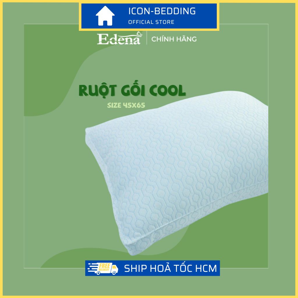 Ruột gối nằm cool edena 45x65cm êm ái, mát lạnh - hàng chính hãng by icon-bedding