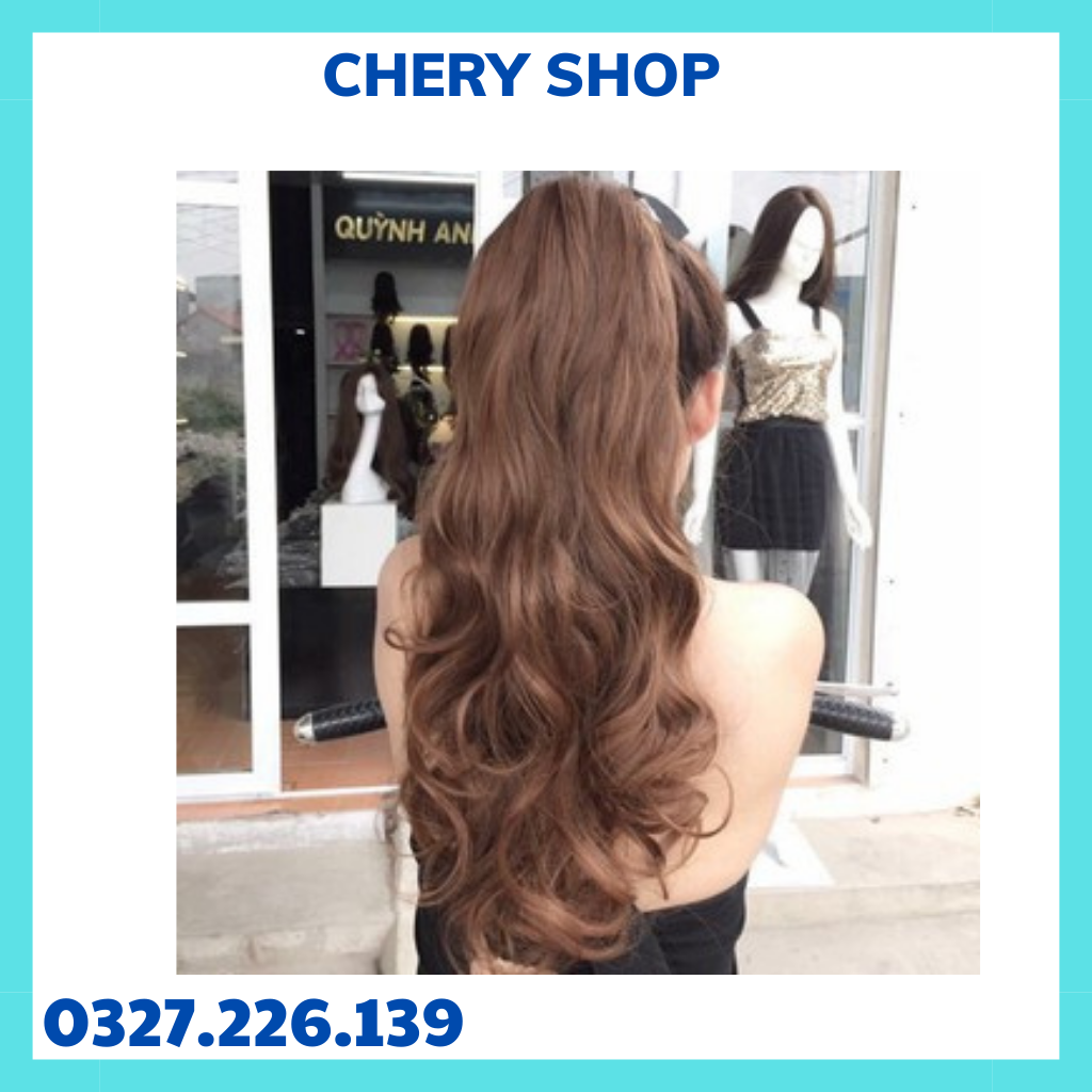 Tóc giả nữ nguyên đầu Tóc cột xoăn lọn tầng d19