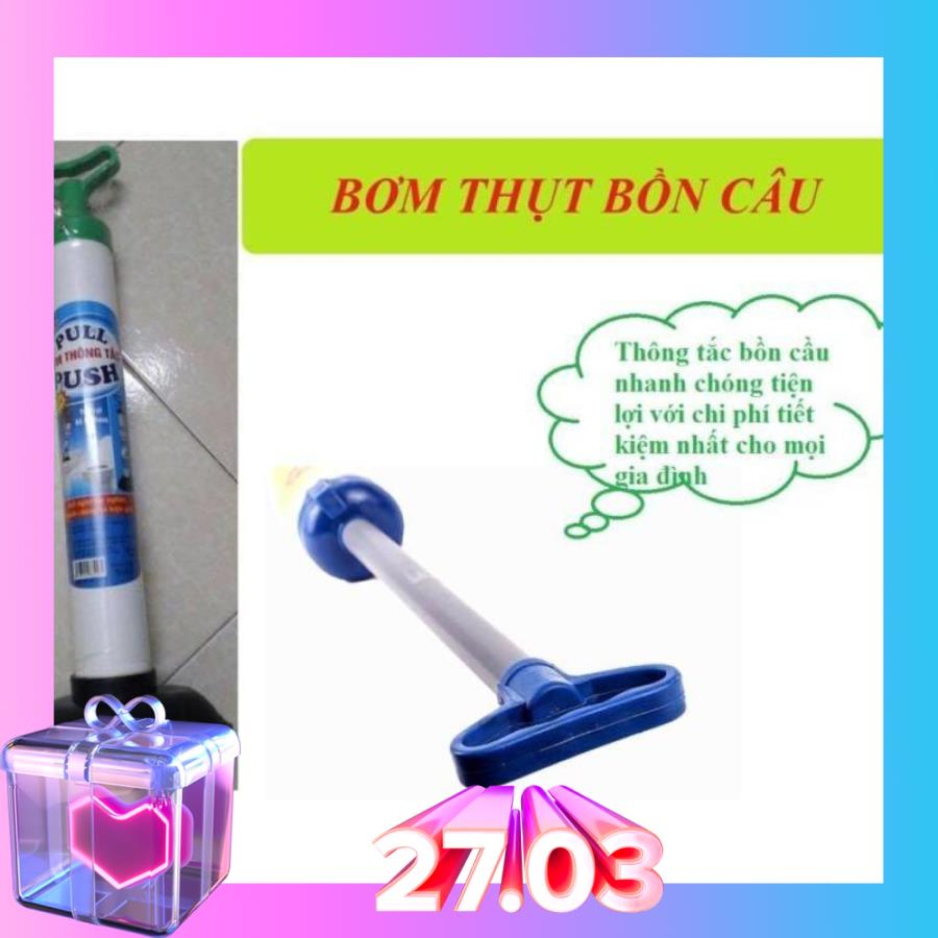 Bơm Thụt Thông Tắc Bồn Cầu