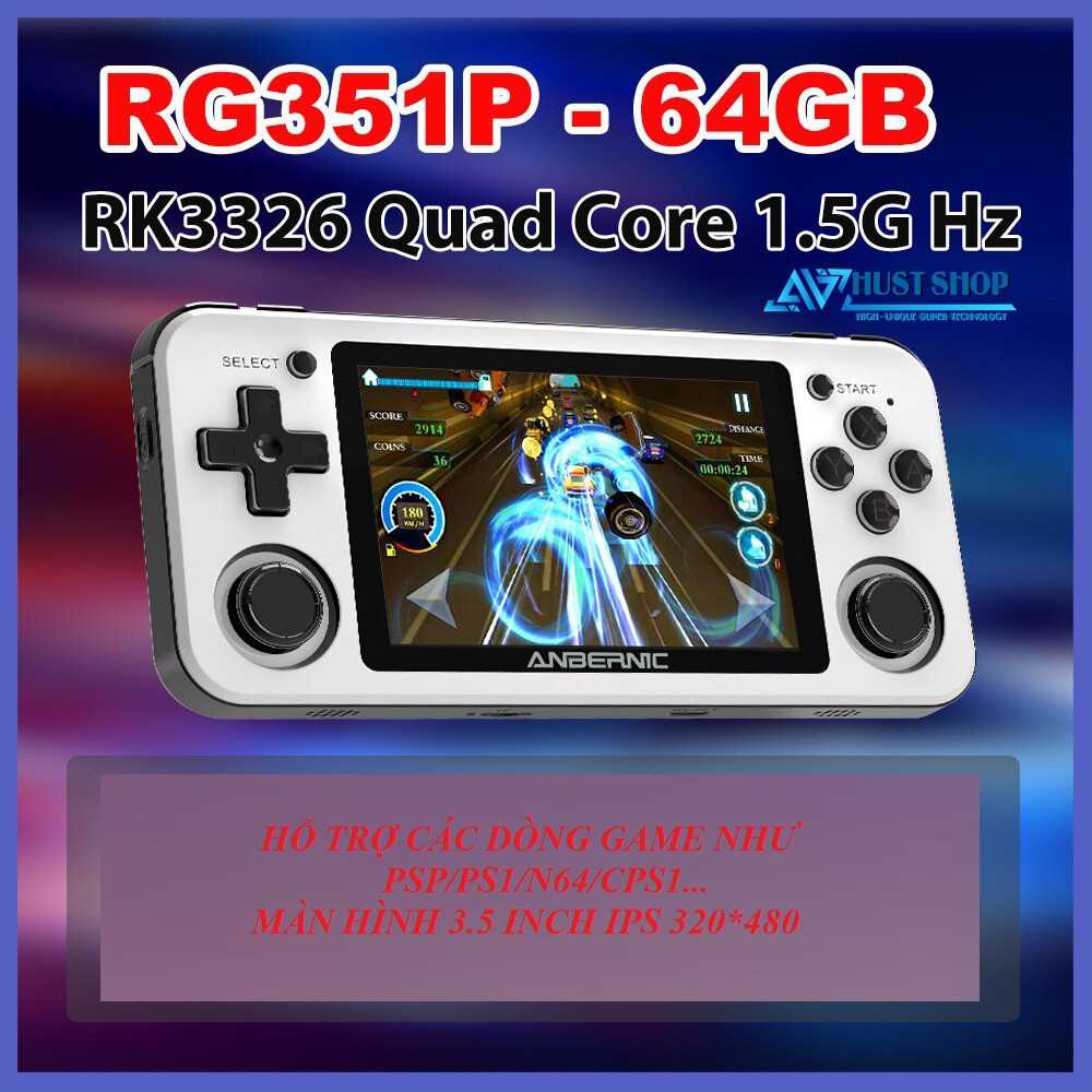 Máy chơi game rg351p phiên bản mới hỗ trợ cực mượt psp/ps1/dreamcast tích hợp sẵn hơn 2500 games