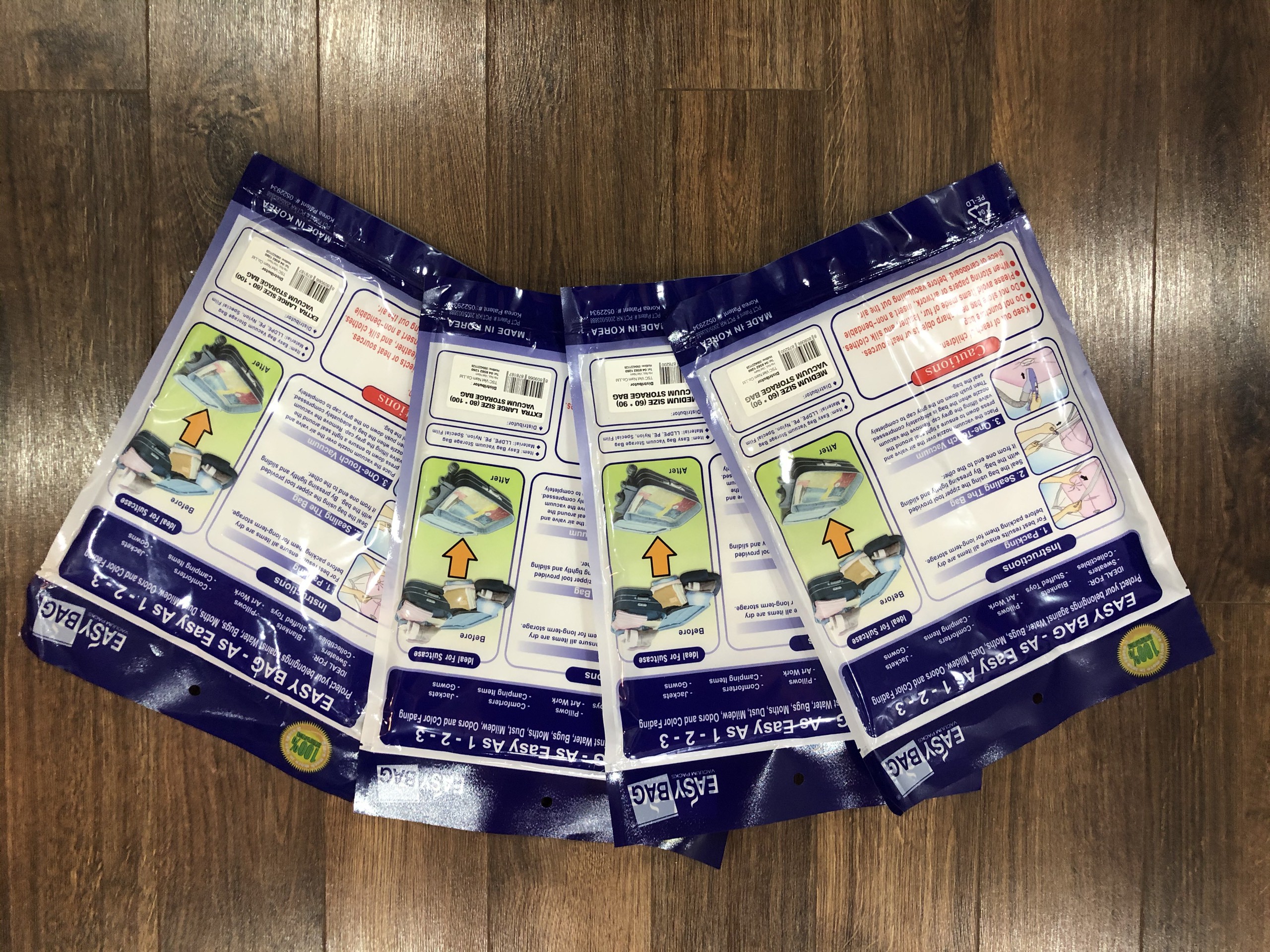 Combo 4 túi hút chân không easy bag hàn quốc kích thước: 60x 90cm