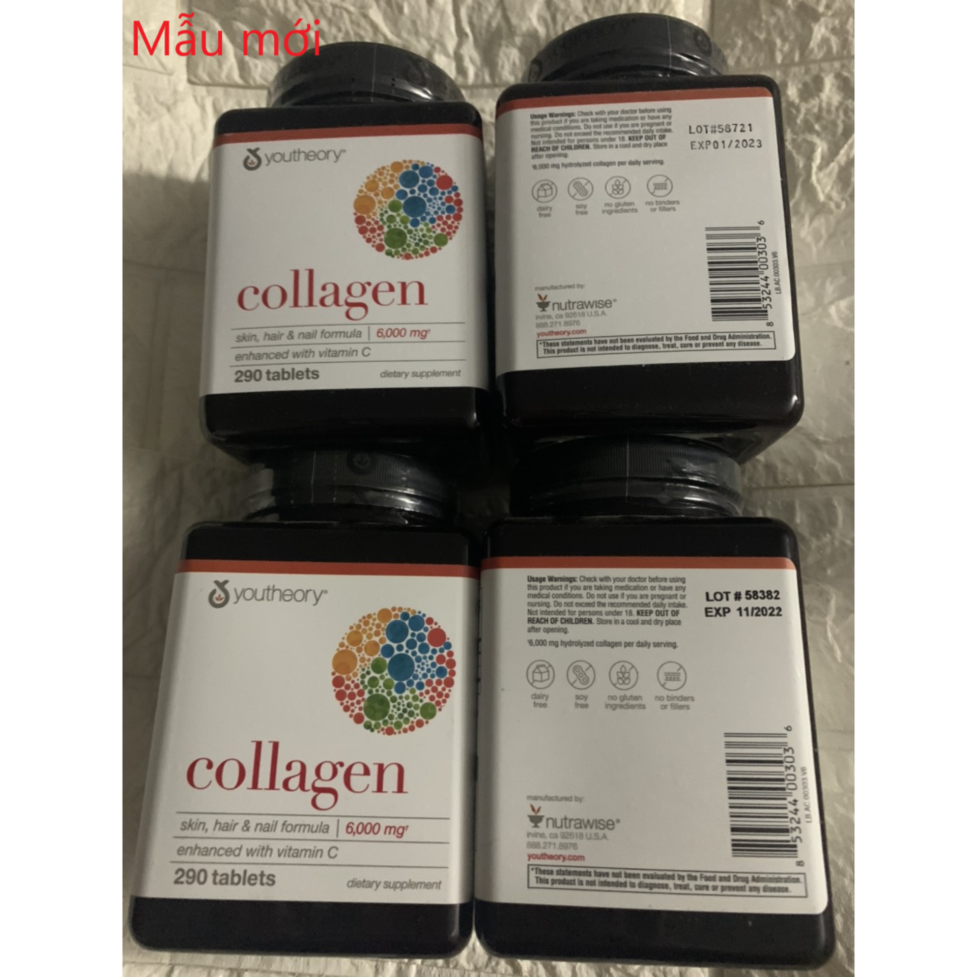 [HCM]Collagen Youtheory Type 1 2 & 3 ( 290 viên ) Mỹ