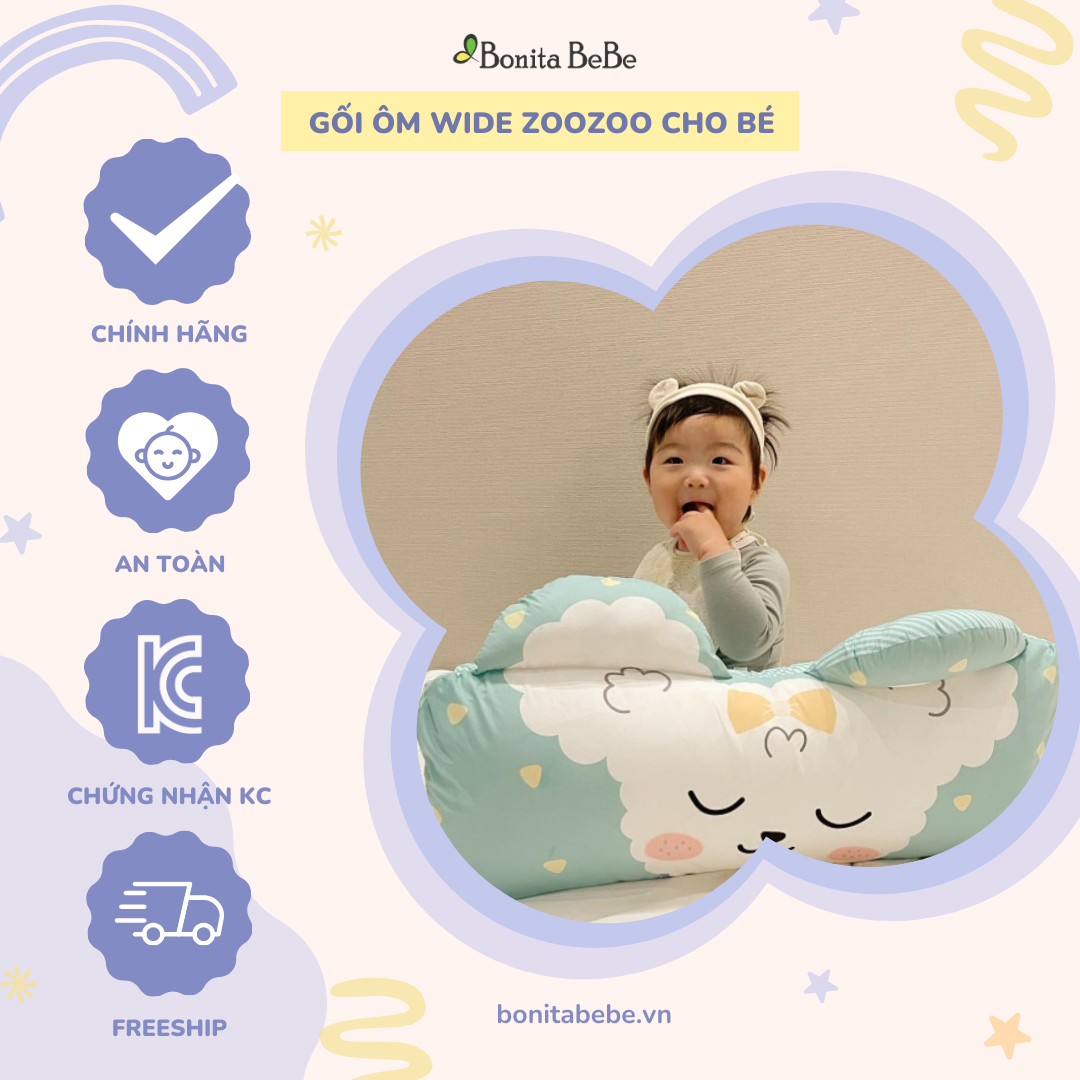 Gối ôm hình thú cưng cho trẻ nhập khẩu Bonitabebe Hàn Quốc