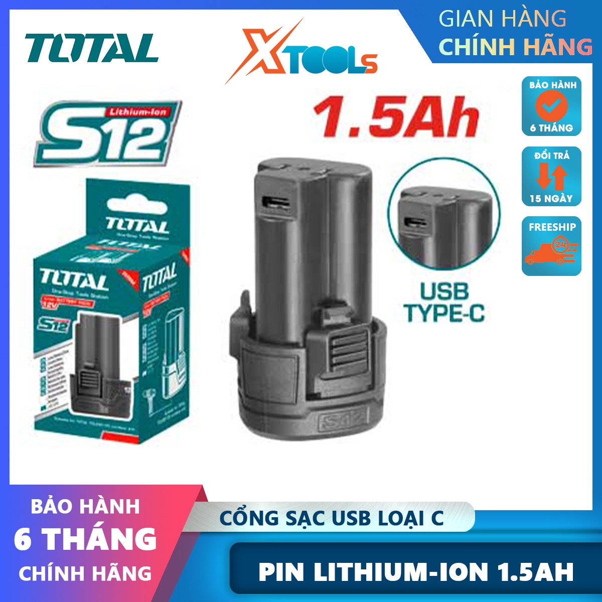 Pin lithium 12v total , pin sạc total dùng cho máy dùng pin 12v của tất cả thương hiệu