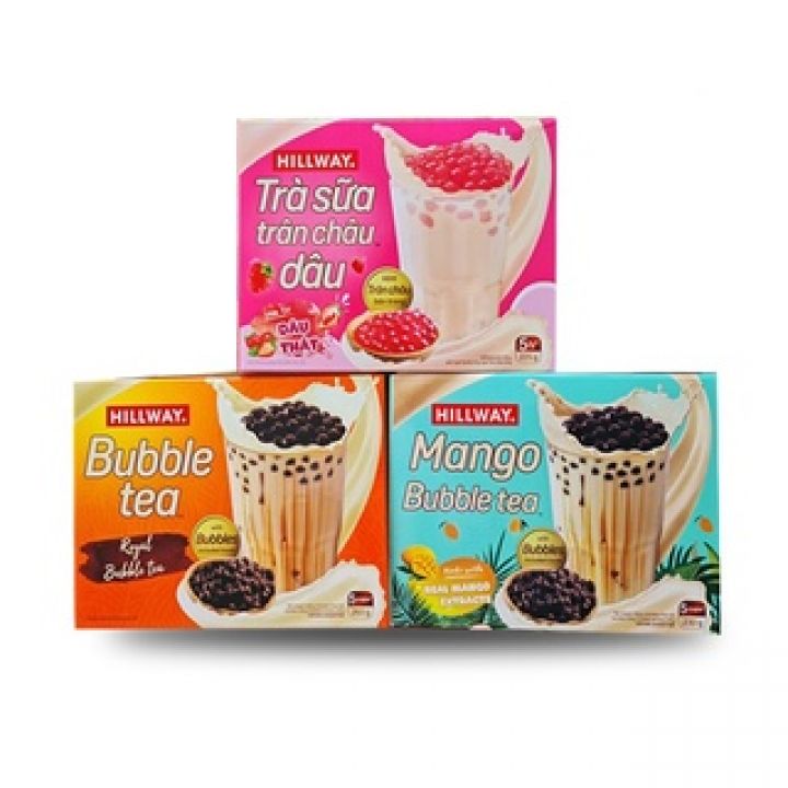 Trà sữa trân châu Hillway các hương vị 230G hộp 10 gói trà sữa +trân châu