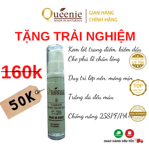 Kem Lót Trang Điểm Chống Nắng Queenie Trải Nghiệm 10ml - Mỹ Phẩm Hàn Quốc