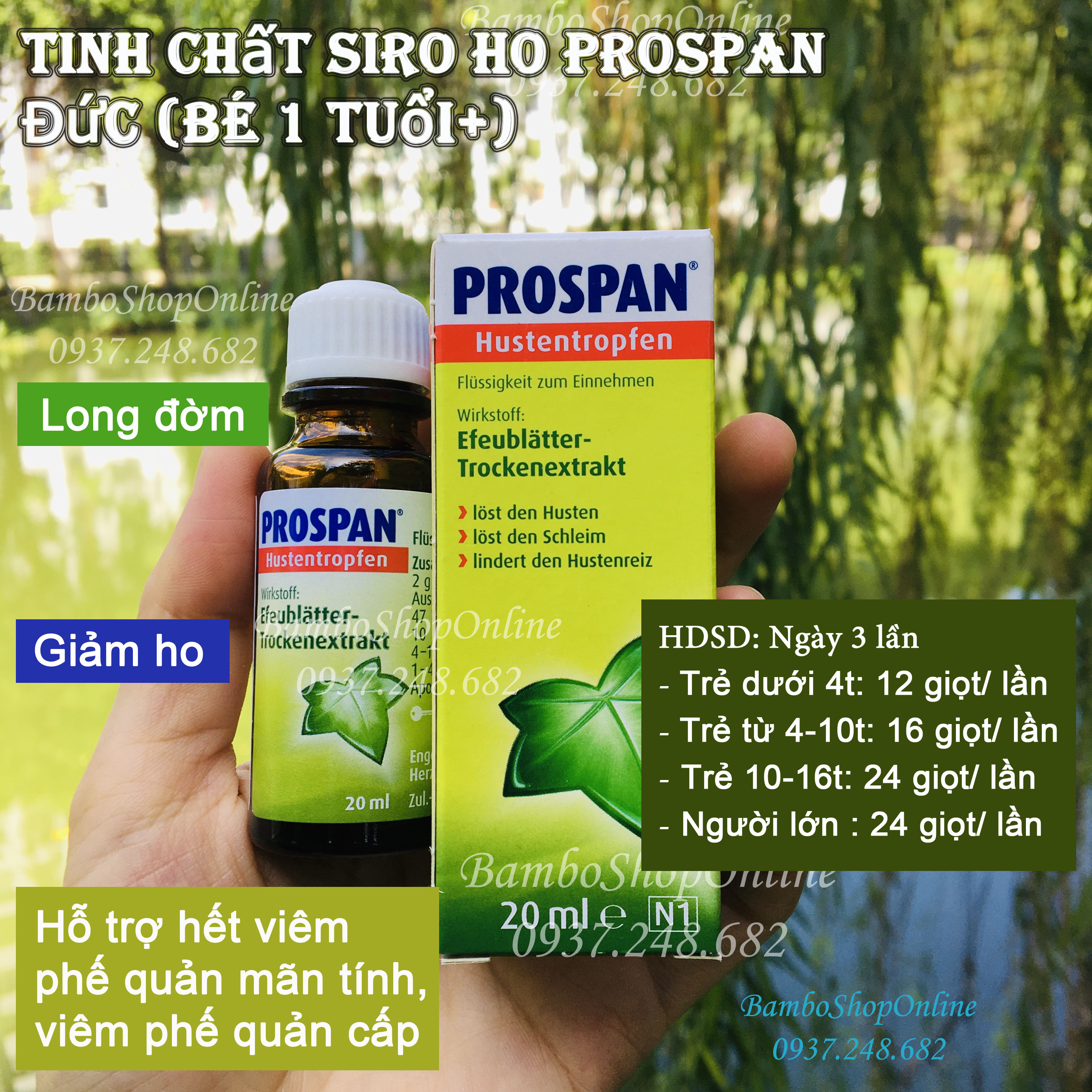 [HCM]Tinh chất siro ho prospan Đức (Hàng xách tay - dùng cho trẻ trên 1 tuổi)