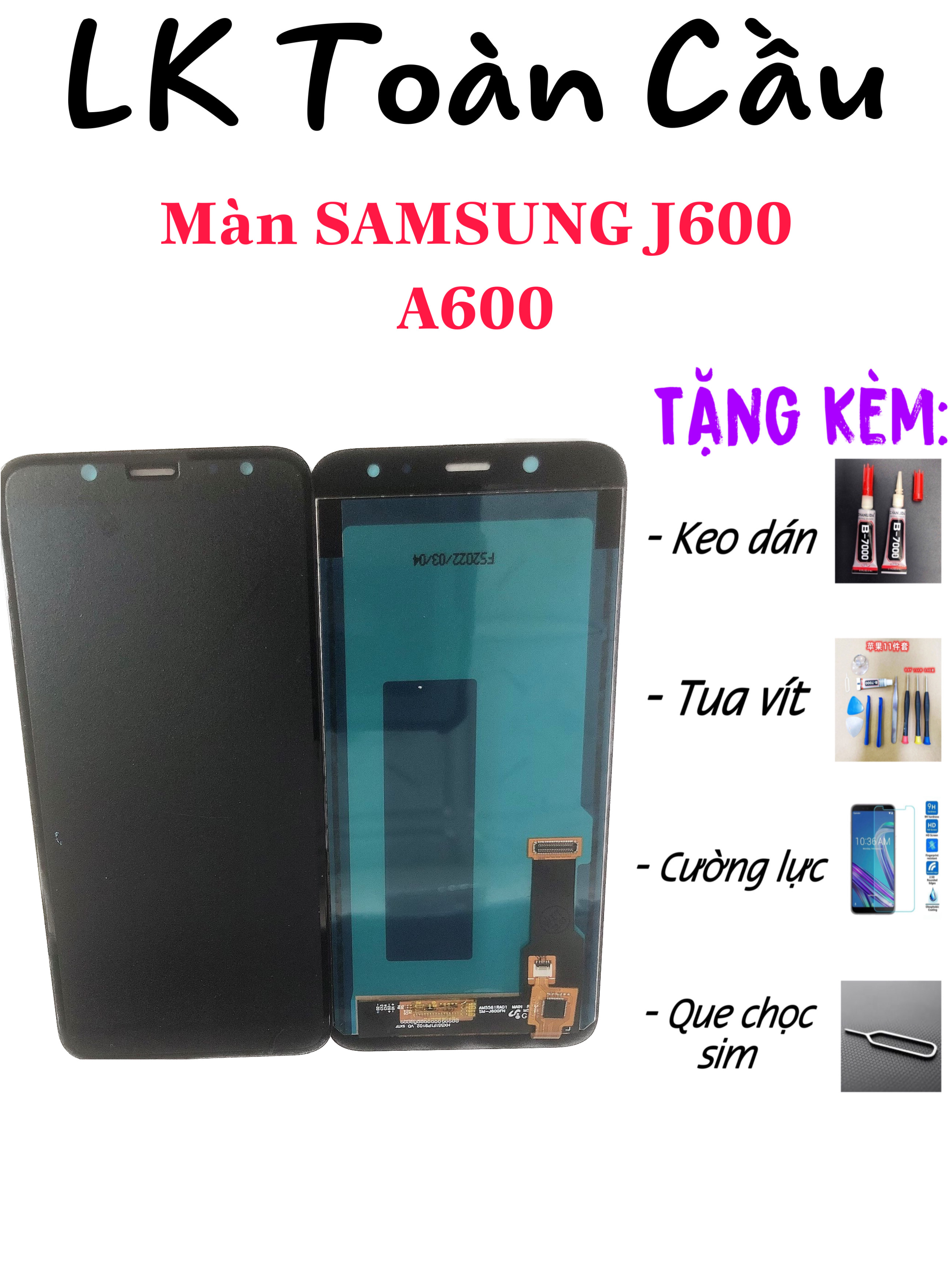 Màn hình sam sung a6 2018 / j6 2018 / a600 / j600 new full bộ màu đen bảo hành 3 tháng tặng kèm keo dán màn hình+tua vít sữa chữa+cường lực+que chọc sim+free ship