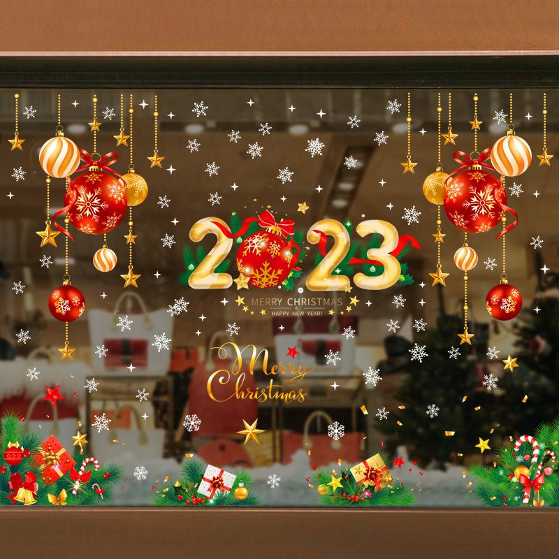 Combo ghép - decal dán tường noel, dán kính trang trí noel, decal giáng sinh, decal noel