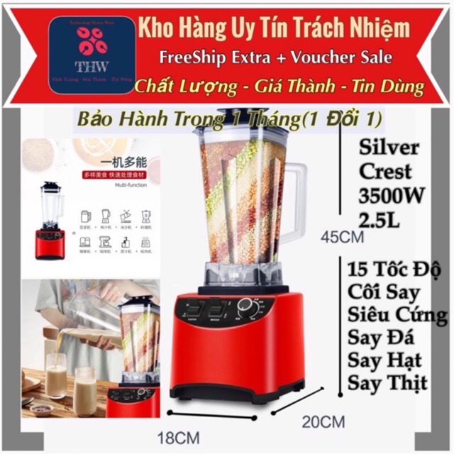 |thw-hn| máy xay 3500w .2,5lit silver crest blender