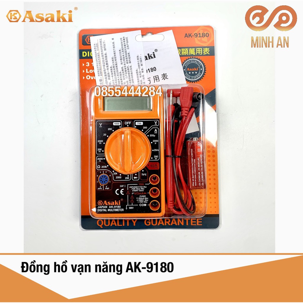 Đồng hồ đo điên vạn năng điện tử asaki ak-9180