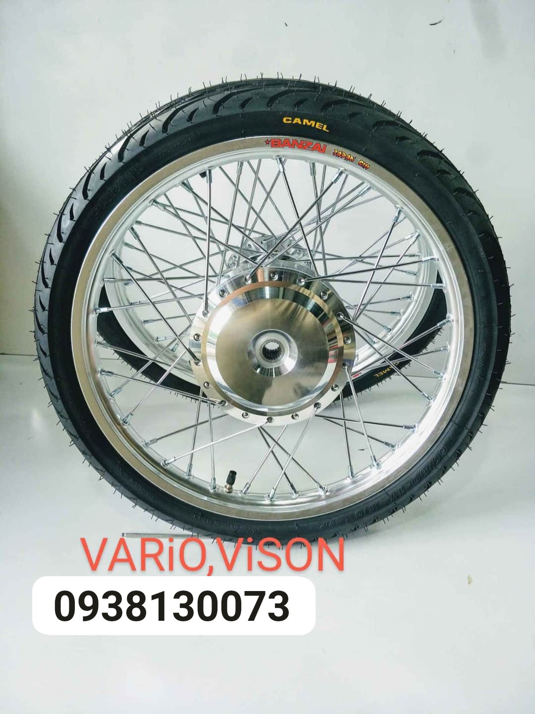 # BỘ BÁNH CÂM GẮN VISION VÀ VARIO NIỀN NHÔM BANZAI CÂM ĐÙM MẠ CROM GẮN VỎ CRV AE QUAN TÂM SẢN PHẨM VUI LÒNG LIÊN HỆ QUA SỐ ĐT IN TRÊN SẢN PHẨM ĐỂ ĐƯỢC SHOP TƯ VẤN THÊM
