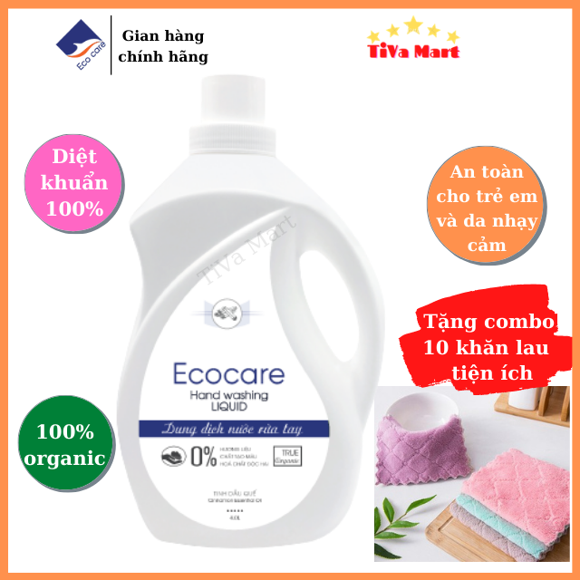 Nước rửa tay hữu cơ ecocare 4l chiết xuất bồ hòn an toàn cho da nhạy cảm