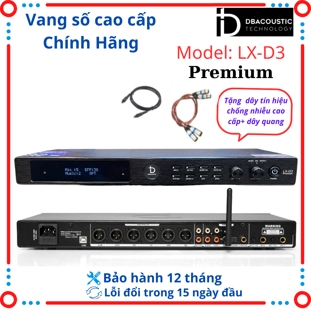 Vang Số DBacoustic LX-D3 Premium–Vang Số Thế Hệ Mới Xử Lý DSP Mạnh Mẽ, Chống Hú Cao Cấp-BH 12 tháng.
