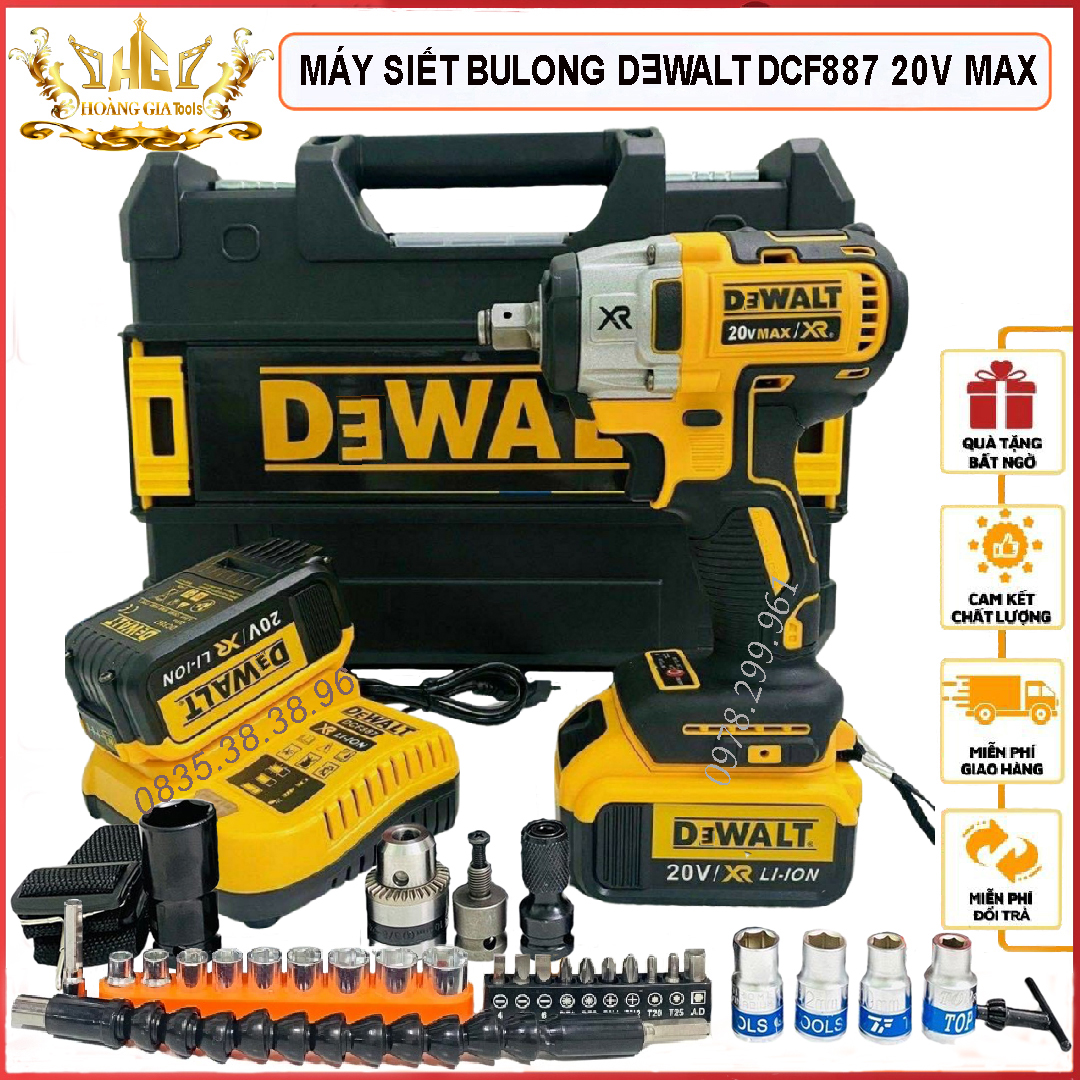 MÁY SIẾT BULONG D3WALTT 20V DFC887 ĐỘNG CƠ KHÔNG CHỔI THAN PIN TRÂU MÁY KHỎE