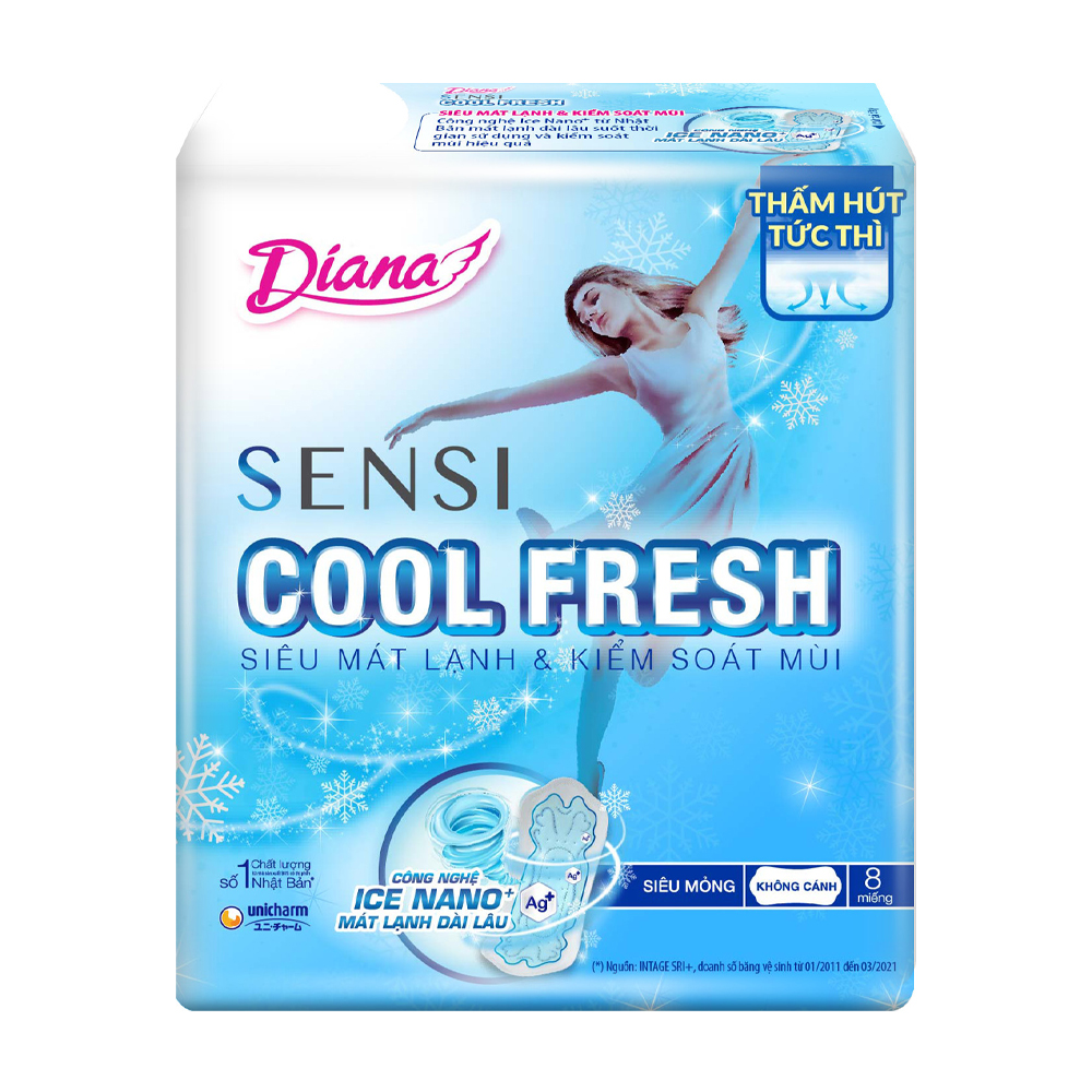 [MKB Gift]  1 gói BVS Diana Cool Fresh không cánh 8 miếng