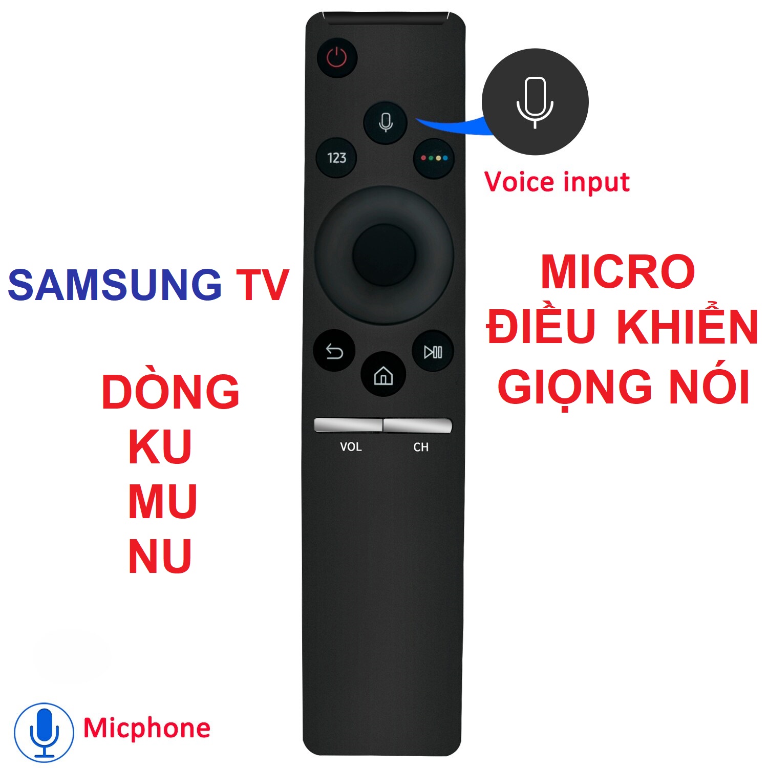 [HCM]REMOTE ĐIỀU KHIỂN TIVI SAMSUNG SMART DÒNG MU (GIỌNG NÓI)