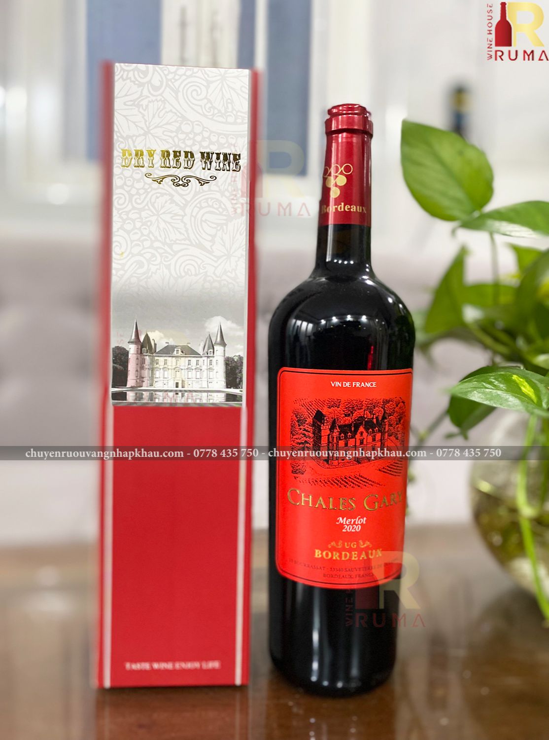 Vang đỏ Pháp Chales Gary 750 ml