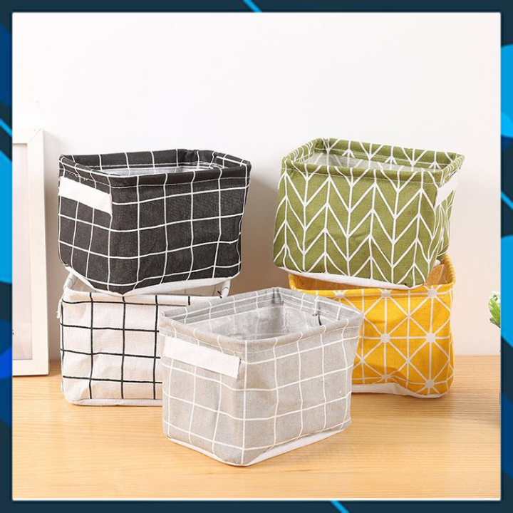 [Siêu rẻ ] Giỏ vải đựng đồ cá nhân-Giỏ Văn Phòng Mini Để Bàn Xinh Xắn