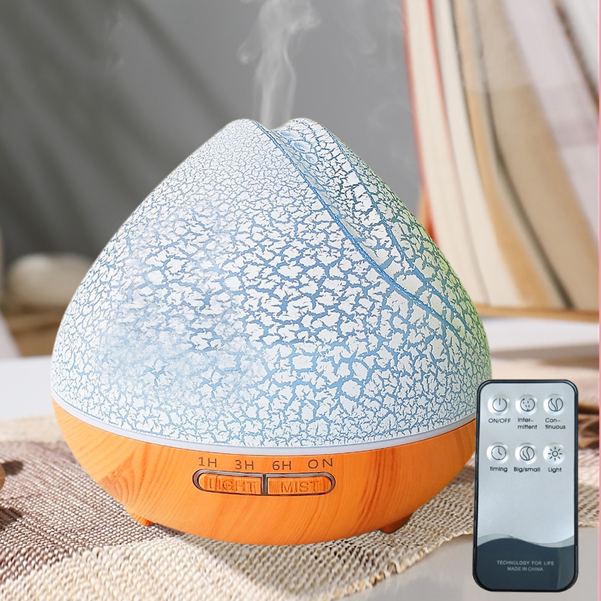 [HCM]MÁY KHUẾCH TÁN TINH DẦU Chuyên Dụng Cao Cấp Có REMOTE 550ML - Máy Phun Sương Sóng Siêu Âm LED 7 Màu Công Suất Lớn