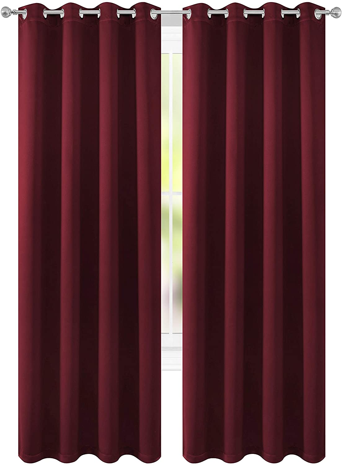 [HCM]Bộ rèm chống nắng trơn - Tông đỏ bordeaux - Kiểu may khoen ore cao cấp - Cửa chính ngang 2m5 cao 2m7 - Cửa sổ ngang 0m85 cao 1m05 - Có may theo yêu cầu