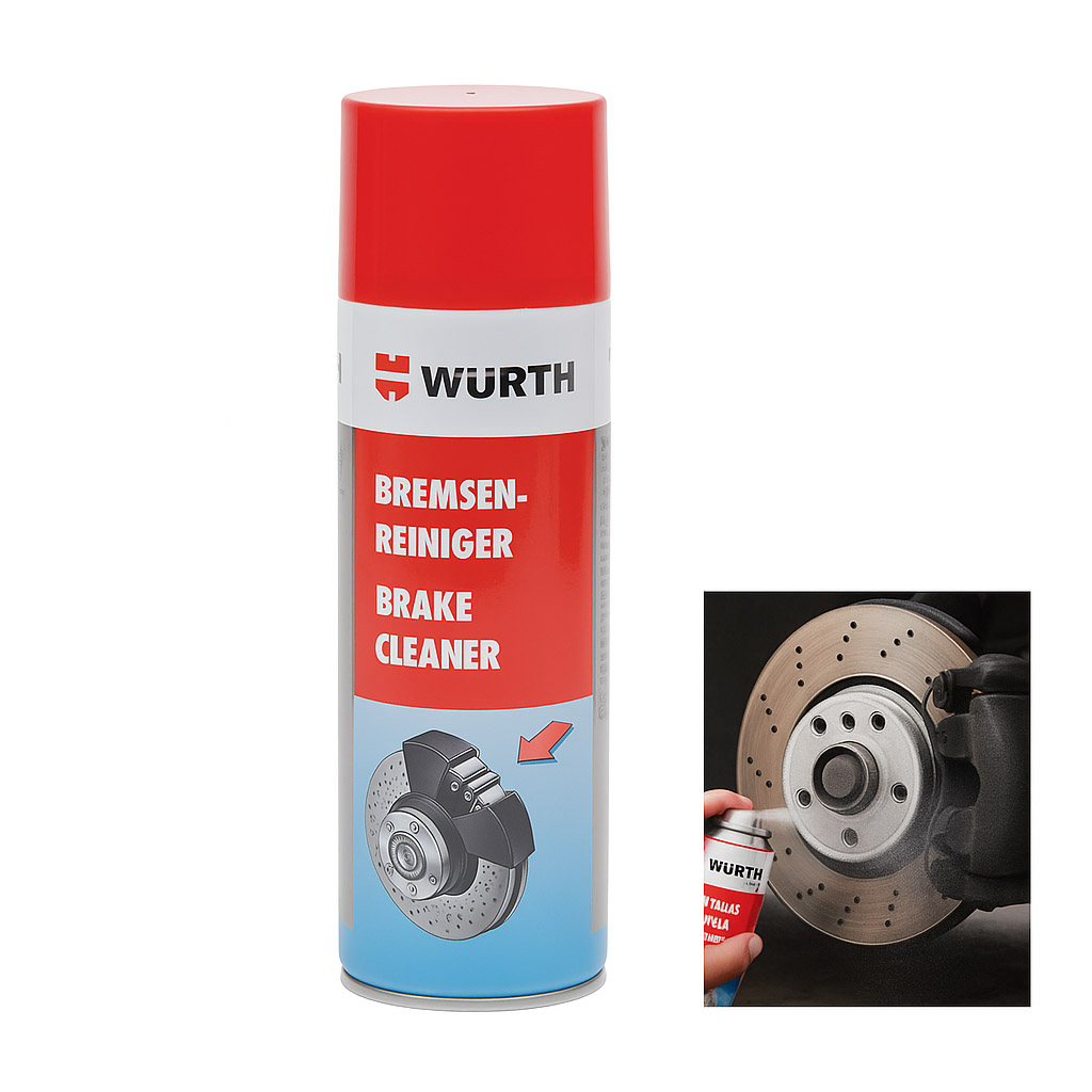 Chai Xịt Vệ Sinh Đĩa Phanh Ô Tô Wurth Brake Cleaner 500ml Tẩy Rửa Làm Sạch Dầu Mỡ Bụi Kim Loại