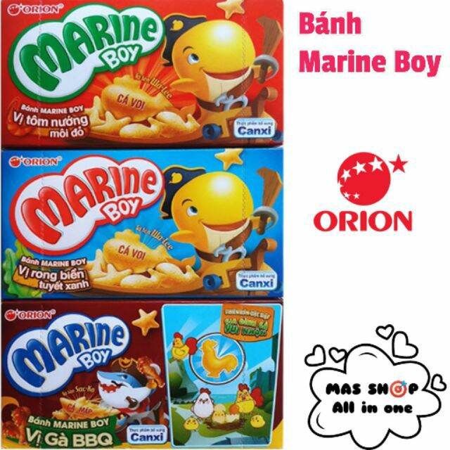 1 Thùng = 20 hộp Bánh cá MARINE BOY bổ sung CANXI 35g - Đồ Ăn Vặt Giá Rẻ