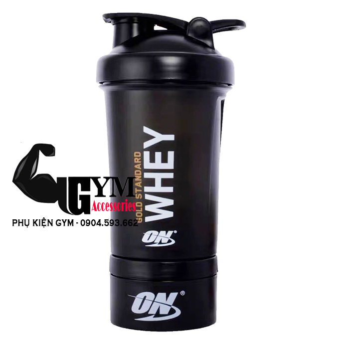 Bình lắc tập gym bình nước Shake bottle ON Gold Standard chính hãng 2 ngăn