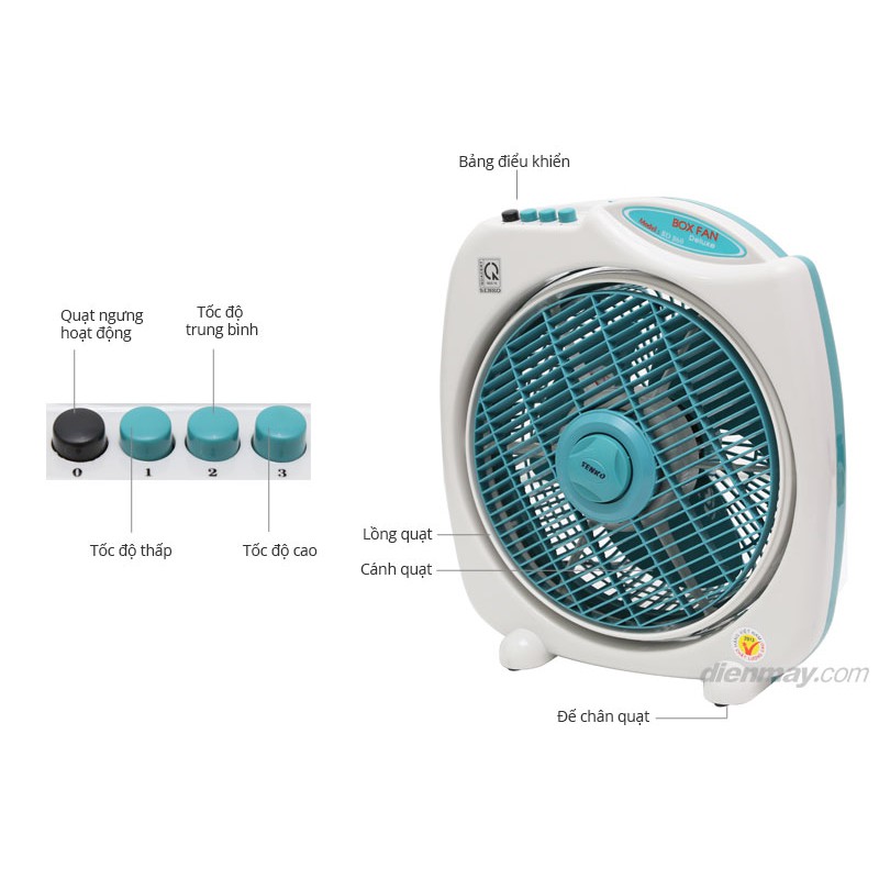 Quạt hộp senko bd-1012 sải cánh 25 cao 40cm - 3 tốc độ - 3 cánh quạt- & quạt senko bd230 - 2 tốc độ - 5 cánh quạt- quạt để bàn dễ dàng di chuyển