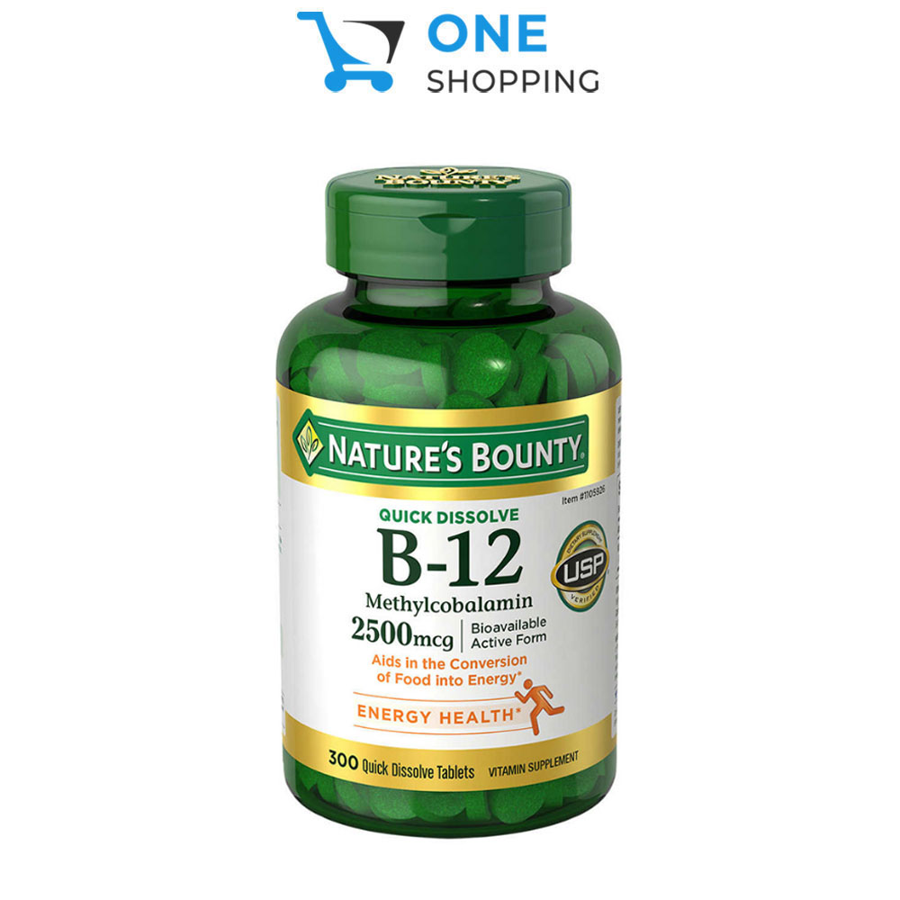 Viên uống Nature s Bounty Vitamin B12 2500mcg 300 viên của Mỹ