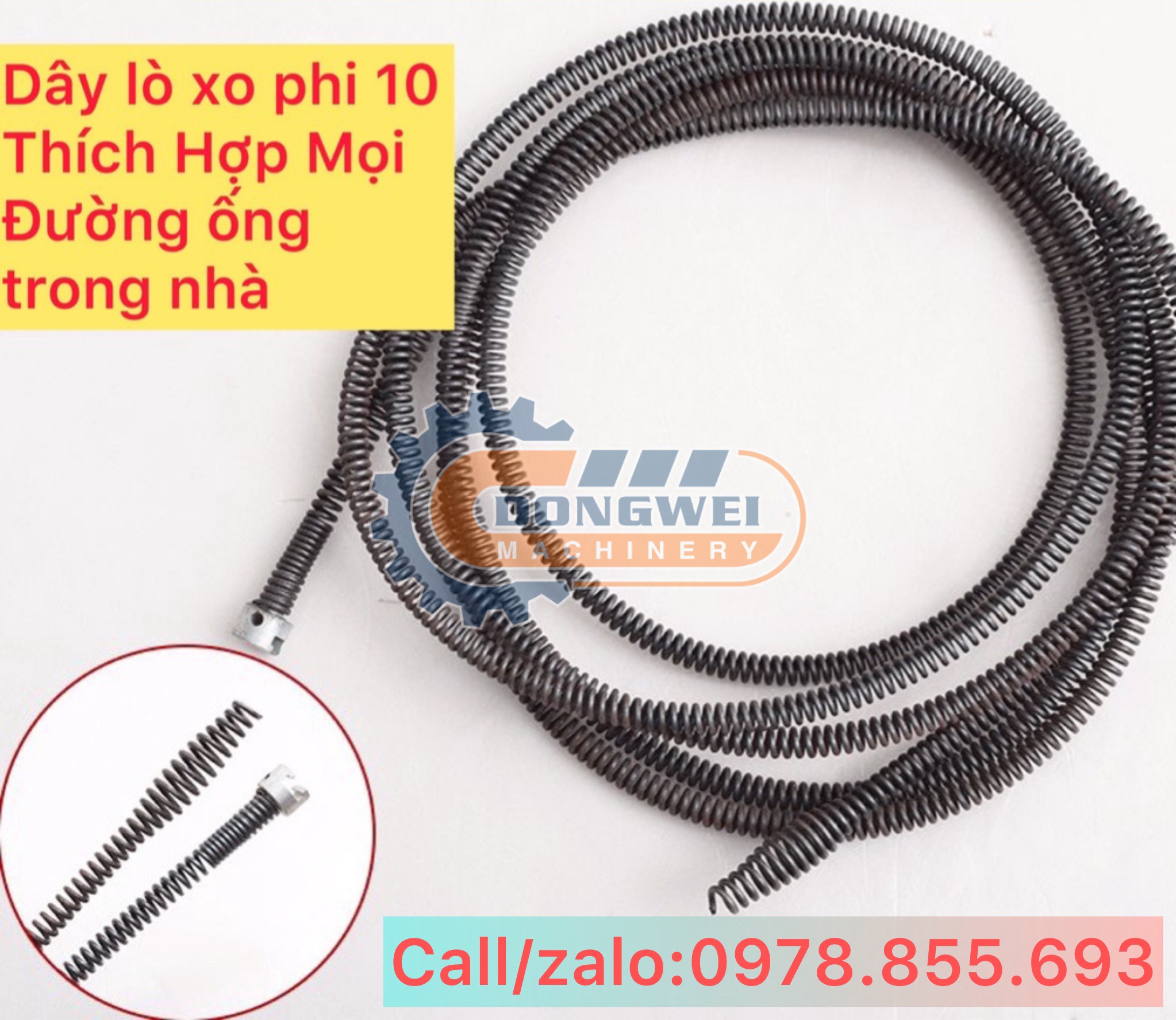 Dây thông tắc cống dạng lò xo dây phi 10 - sử dụng bằng khoan