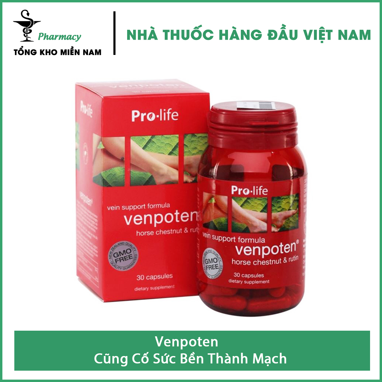 Viên Uống Venpoten - Tăng độ bền tĩnh mạch chân - Hộp 30 viên – Tổng Kho MiềnNam