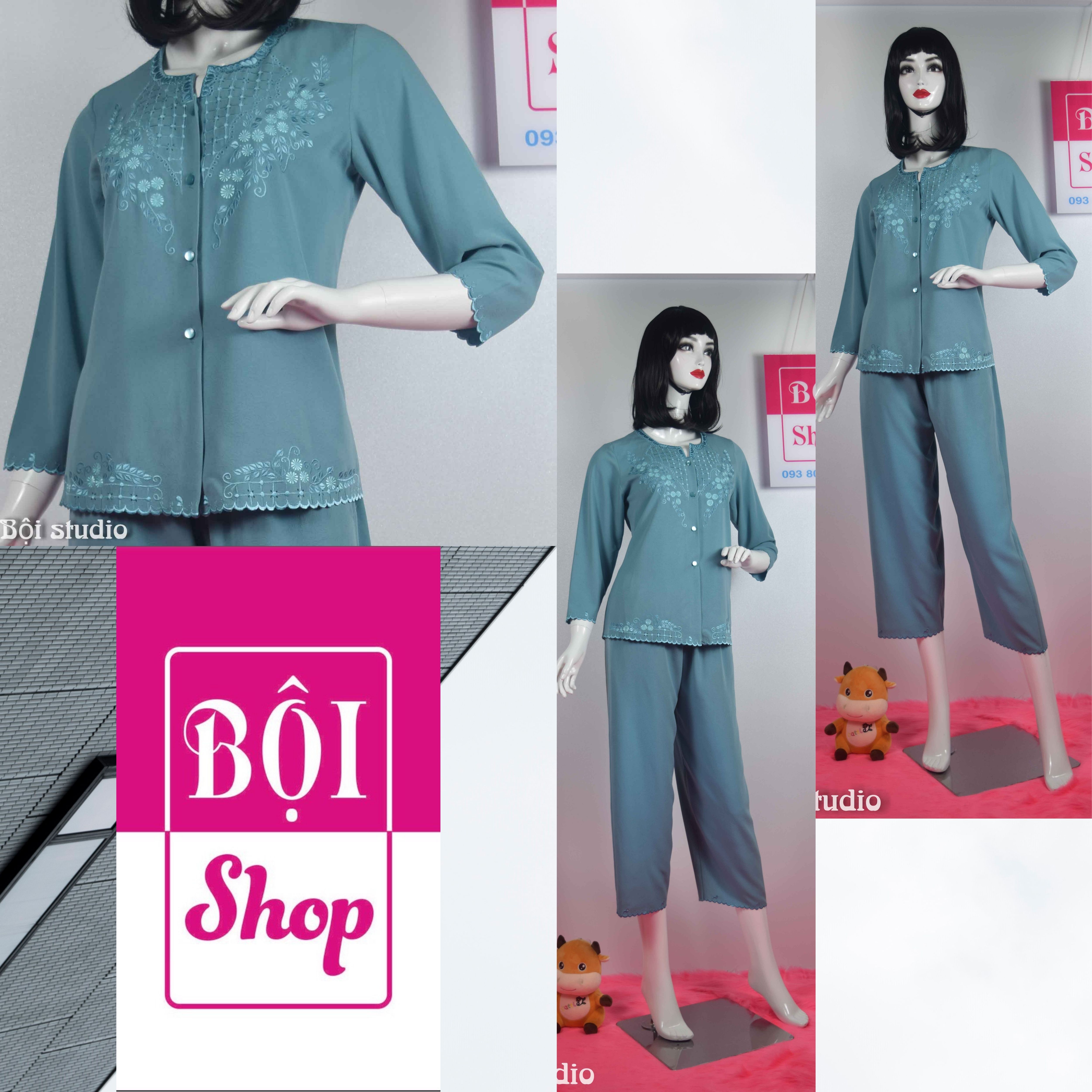 [HCM]Quần Áo Lụa Cotton Thêu Cho Mẹ Và Bà  Loại Tay Dài  Quần Dài-DATR-150